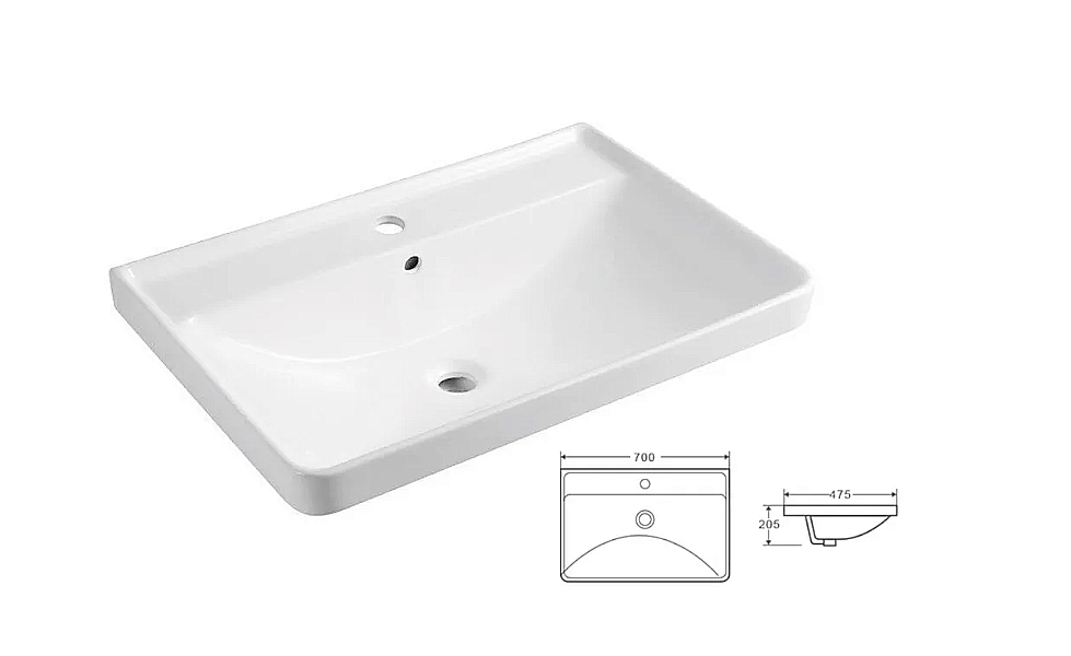 Раковина Azario MONTE AZ-MONTE 70 белая купить в интернет-магазине Sanbest