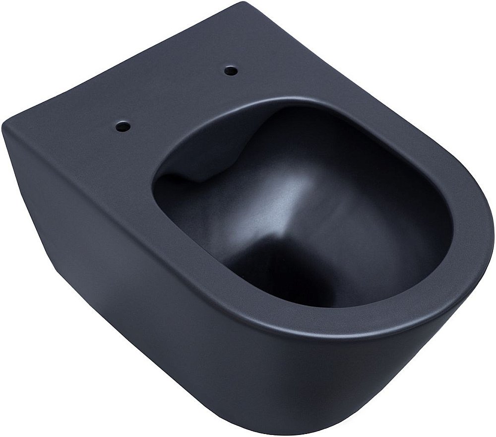 Унитаз подвесной Aquanet Lake черный матовый с крышкой микролифт, безободковый купить в интернет-магазине Sanbest