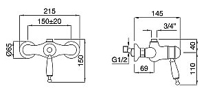 Смеситель для душа с термостатом Migliore Oxford ML.OXF-6337.BI золото купить в интернет-магазине сантехники Sanbest