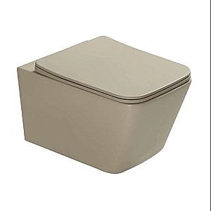 Унитаз подвесной SantiLine SL-5007BG бежевый матовый, безободковый, с крышкой микролифт купить в интернет-магазине Sanbest