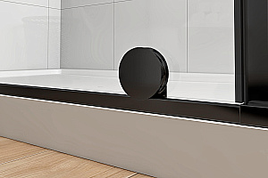 Душевая дверь Royal Bath BERN-S RB140-T-BL 140x195 стекло прозрачное/профиль черный купить в интернет-магазине Sanbest