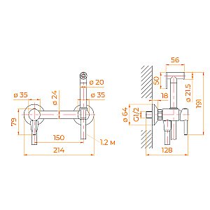 Гигиенический душ со смесителем RGW SP-215 Хром купить в интернет-магазине сантехники Sanbest