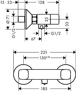 Смеситель для душа Hansgrohe Logis 71263000 купить в интернет-магазине сантехники Sanbest