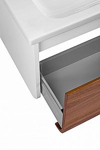 Тумба с раковиной Pestan Vision 80 VSN800T-CR орех/белый для ванной в интернет-магазине Sanbest