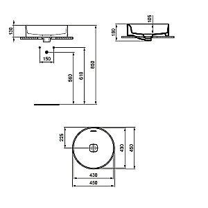 Раковина накладная Ideal Standard Strada II 45 T296101 белая купить в интернет-магазине Sanbest