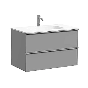 Тумба с раковиной Sancos Velta 80 VL80WG+CN7005 теплый серый матовая/раковина белая, с отверстием для ванной в интернет-магазине Sanbest
