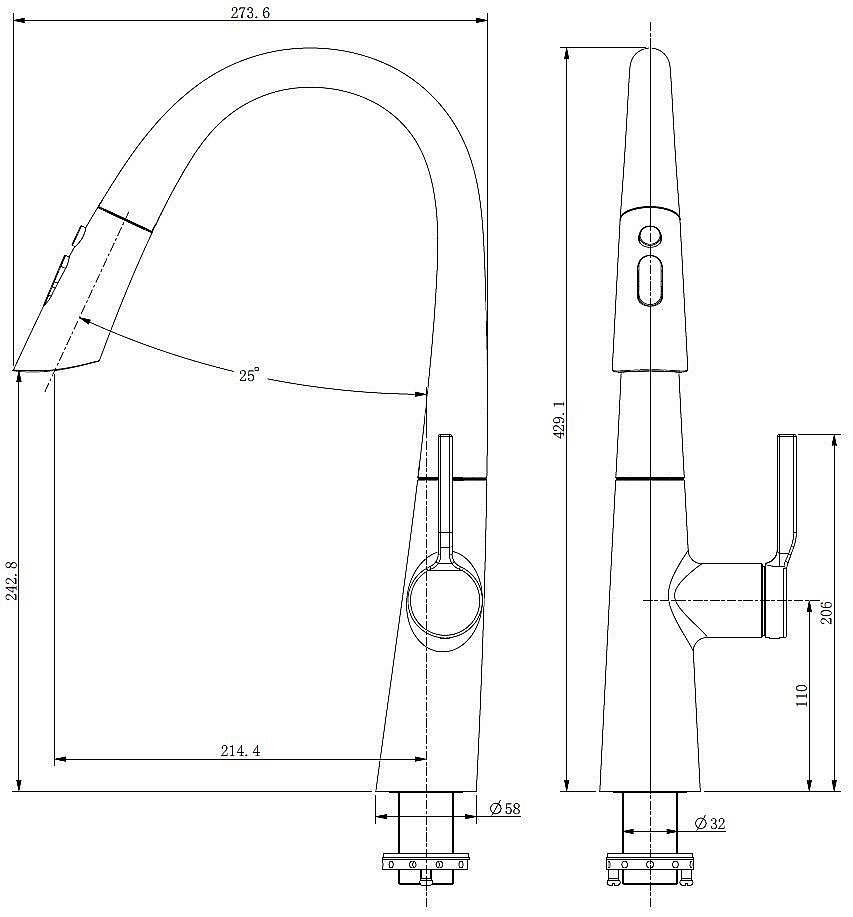 Смеситель для кухни Vincea VKF-176MB черный матовый купить в интернет-магазине сантехники Sanbest