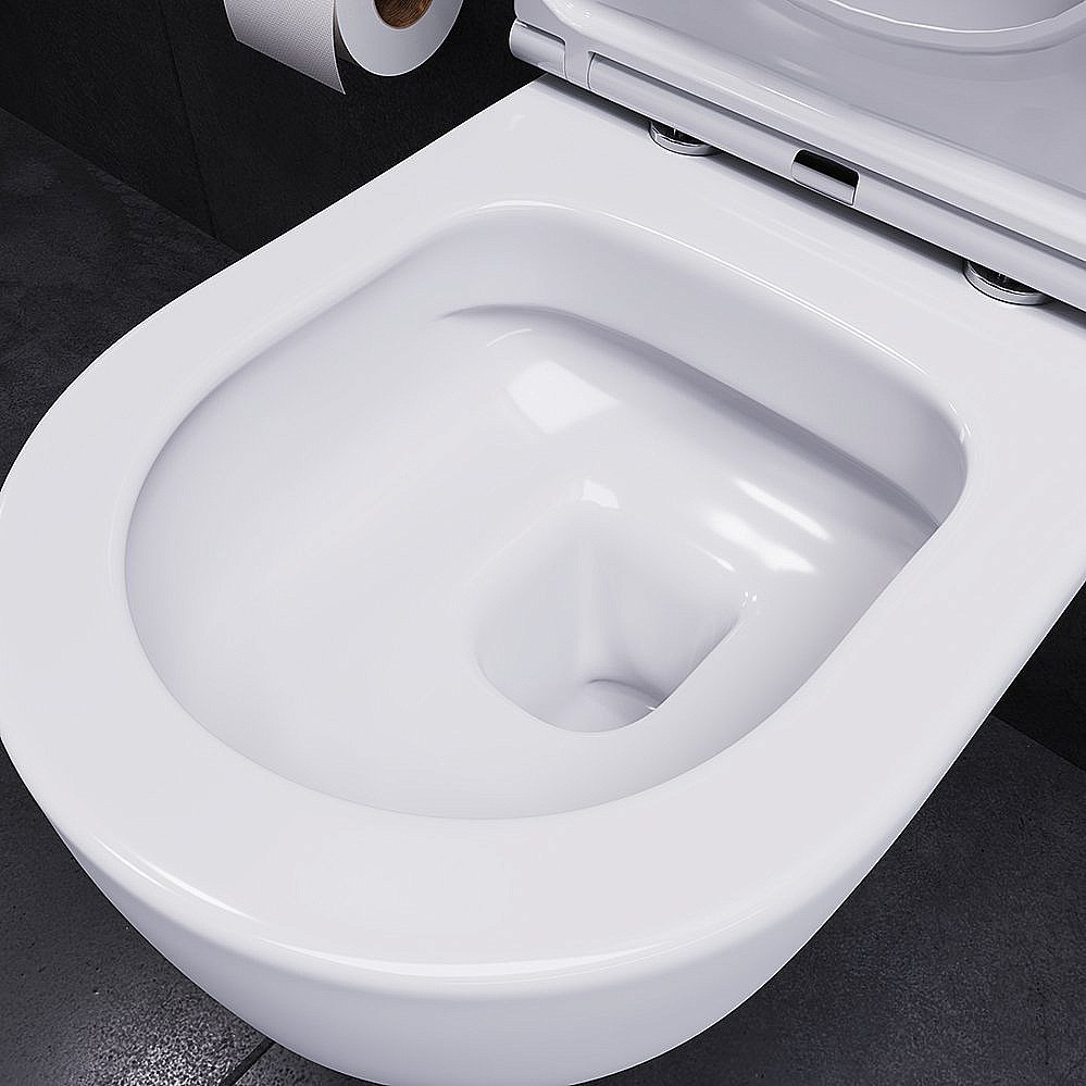 Унитаз подвесной Damixa Sirius DX86C1700SC белый, с крышкой микролифт, безободковый купить в интернет-магазине Sanbest