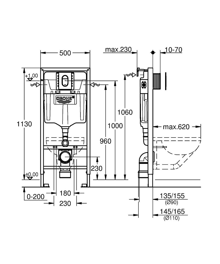 Система инсталляции Grohe Rapid SL 39504000 купить в интернет-магазине сантехники Sanbest