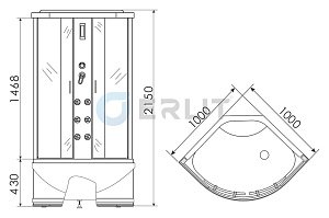 Душевая кабина Erlit Eclipse ER 5710TP-C24 100x100 купить в интернет-магазине Sanbest