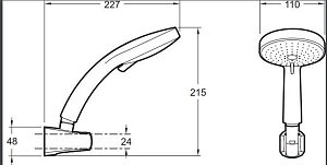 Душевая гарнитура Jacob Delafon CITRUS E12917-CP купить в интернет-магазине сантехники Sanbest