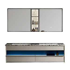 Тумба с раковиной Black&White Gravity V-2432 170 серая для ванной в интернет-магазине Sanbest