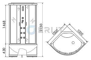 Душевая кабина Erlit Eclipse ER 5710TP-C24 100x100 купить в интернет-магазине Sanbest