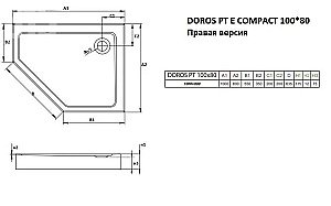 Душевой поддон Radaway Doros PT Compact SDRPTP1080-05L/R 100x80 белый купить в интернет-магазине Sanbest