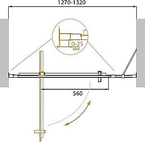 Душевая дверь Cezares MOLVENO BA-11-100+30 прозрачный 130x190 купить в интернет-магазине Sanbest