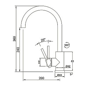 Смеситель для кухни Olive's Balear 13435-1BL купить в интернет-магазине сантехники Sanbest