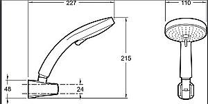 Душевая гарнитура Jacob Delafon CITRUS E12917-CP купить в интернет-магазине сантехники Sanbest