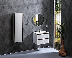 Тумба с раковиной Armadi Art Capolda 65 белая с ручкой орех для ванной в интернет-магазине Sanbest