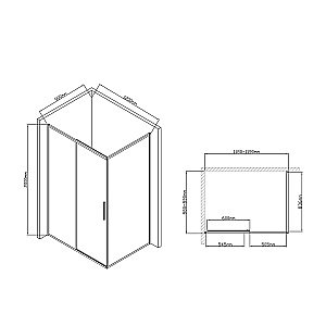Душевой уголок Vincea Slim-U VSR-2SU9012CL 90x120 стекло прозрачное/профиль хром купить в интернет-магазине Sanbest