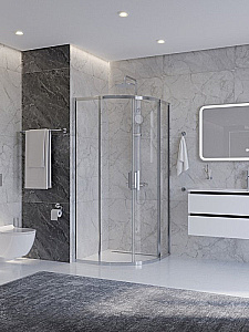 Душевой уголок Cezares PLANE 90х90 R-2-90-C-CR стекло прозрачное/профиль хром купить в интернет-магазине Sanbest