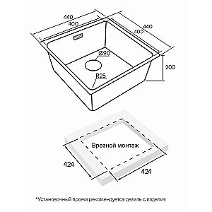 Кухонная мойка Paulmark Yuni 44 YU44-LG светлое золото купить в интернет-магазине сантехники Sanbest