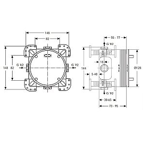 Скрытая часть для настенного смесителя Ideal Standard Multisuite A1000NU купить в интернет-магазине сантехники Sanbest