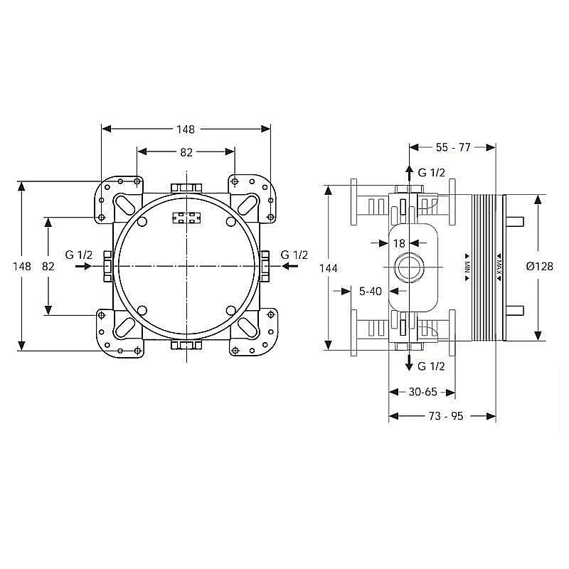 Скрытая часть для настенного смесителя Ideal Standard Multisuite A1000NU купить в интернет-магазине сантехники Sanbest