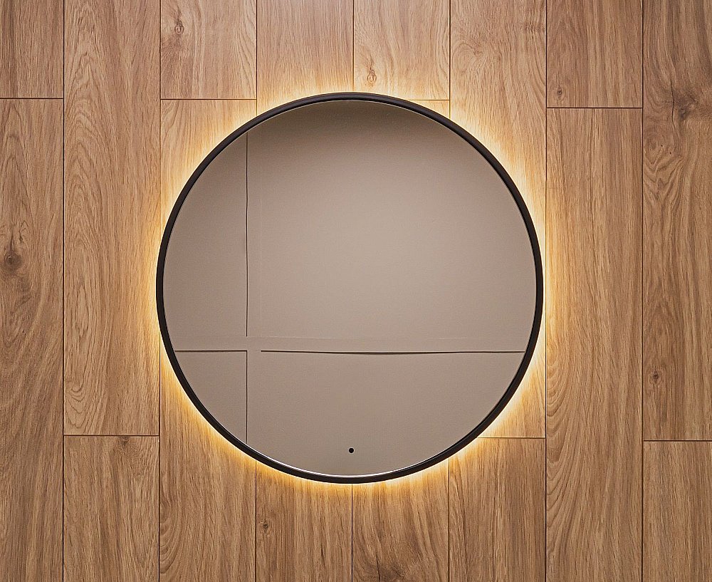 Зеркало Art&Max ASTI AM-Ast-800-DS-FNC-Nero в ванную от интернет-магазине сантехники Sanbest