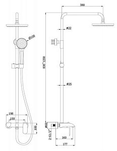 Душевая колонна Bravat PURE F6335369CP-A-RUS купить в интернет-магазине сантехники Sanbest