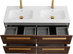 Тумба с раковиной Cezares ECO-CER-N 120 ECO-CER-N-1200-4C-SO-2-NCS-P орех шоколад софт для ванной в интернет-магазине Sanbest