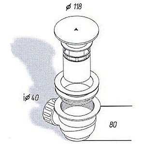 Выпуск сифона душевой Migliore Ricambi ML.RIC-10.126 купить в интернет-магазине сантехники Sanbest