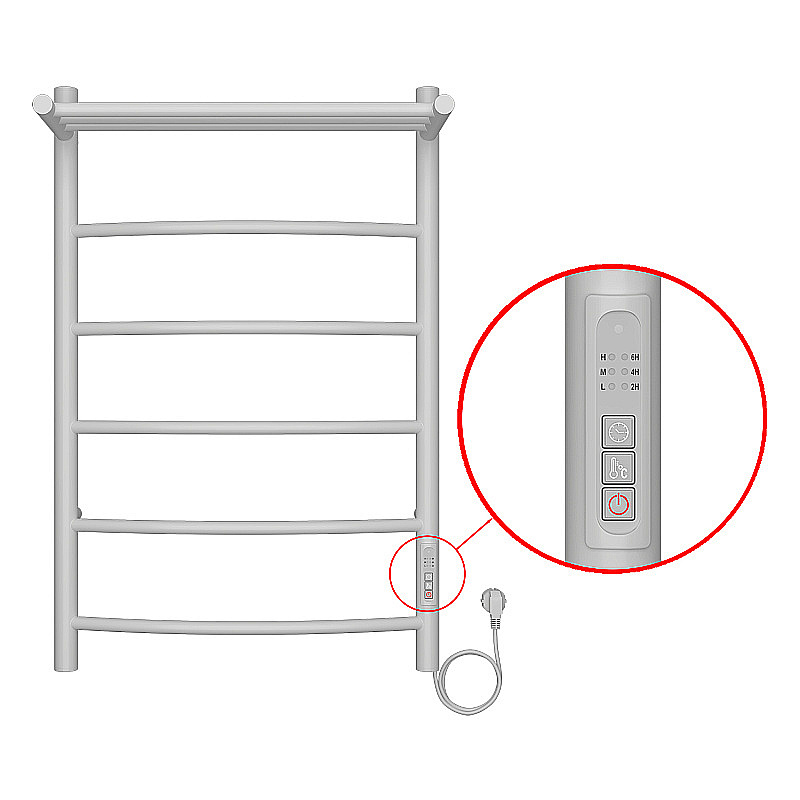 Полотенцесушитель электрический Azario VERONA П5 500х800 AZ04858PW белый купить в интернет-магазине сантехники Sanbest