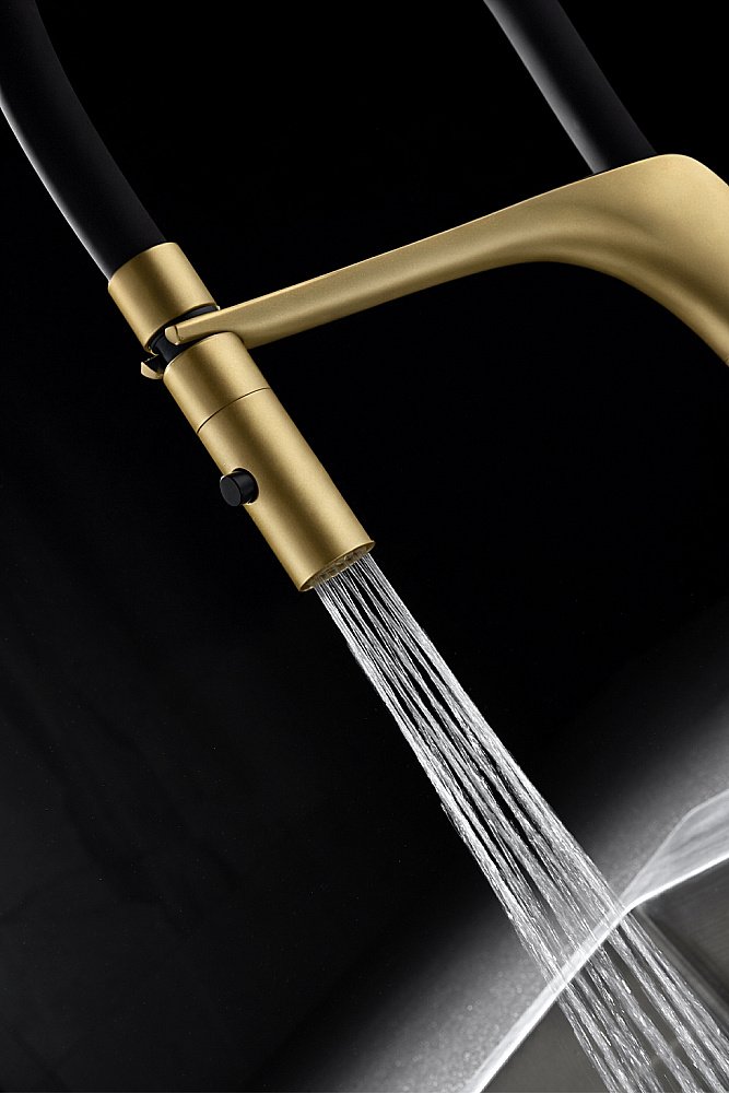 Смеситель для кухни Vincea VKF-115BG брашированное золото купить в интернет-магазине сантехники Sanbest