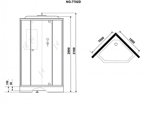 Душевая кабина Niagara Luxe NG-7702DM 100x100 купить в интернет-магазине Sanbest