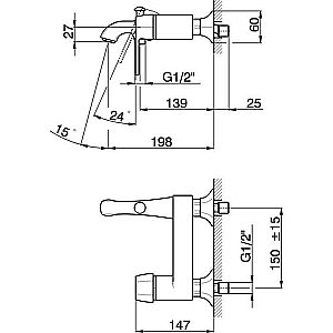 Смеситель для ванны Cisal Cherie CE00013024 купить в интернет-магазине сантехники Sanbest