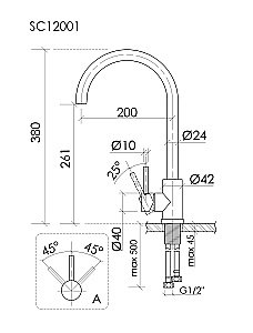 Смеситель для кухни Sancos Stainless SC12001SS нержавеющая сталь купить в интернет-магазине сантехники Sanbest