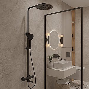 Душевая система Oliveeka Y OL-739902-MB черная матовая купить в интернет-магазине сантехники Sanbest