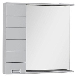 Зеркало со шкафом Aquanet Доминика 90 белое правое в ванную от интернет-магазине сантехники Sanbest