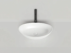 Раковина накладная Salini Noemi 1101203SM 56 из искусственного камня S-Stone, белая матовая купить в интернет-магазине Sanbest