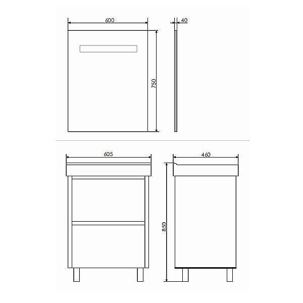 Тумба с раковиной Comforty Дублин 60 для ванной в интернет-магазине Sanbest