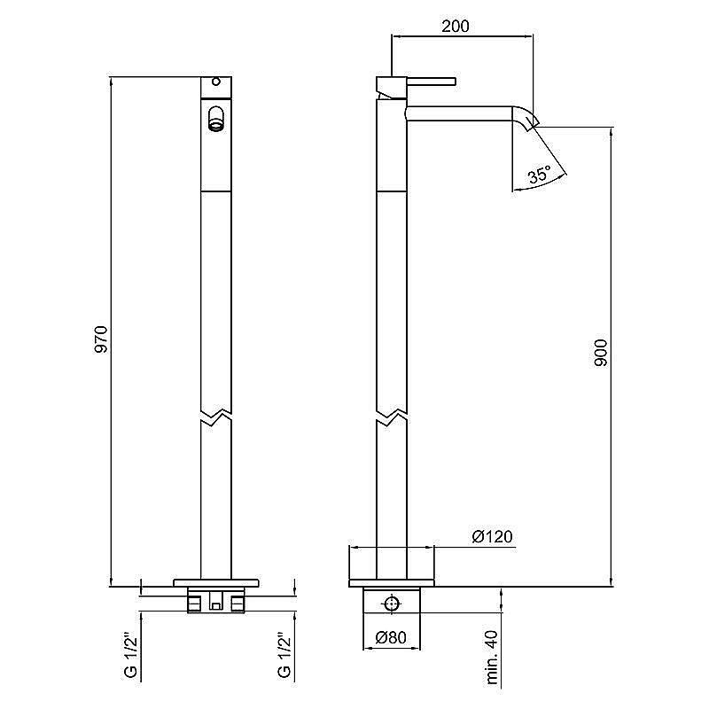 Смеситель для раковины Webert Elio EL832101015 купить в интернет-магазине сантехники Sanbest