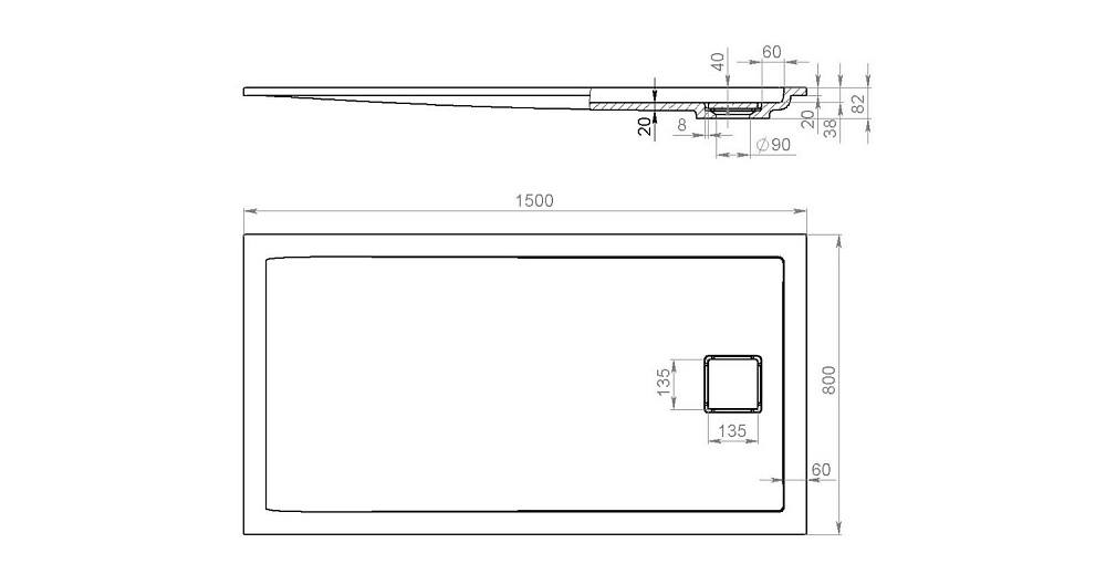 Душевой поддон Salini CAPRI 120211GRF S-Sense 150x80 глянец купить в интернет-магазине Sanbest