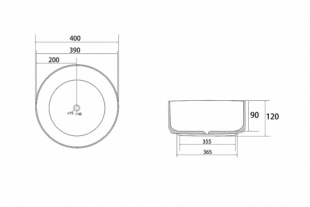 Раковина Abber Bequem 40 AC2109MW белая матовая купить в интернет-магазине Sanbest