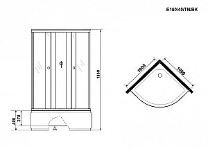 Душевая кабина Niagara Eco E100/40/TN/BK 100х100 купить в интернет-магазине Sanbest