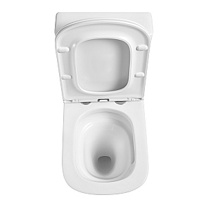 Напольный унитаз-компакт Black&White Gravity 6620W безободковый, слив-торнадо, с крышкой микролифт, с бачком, белый глянцевый купить в интернет-магазине Sanbest