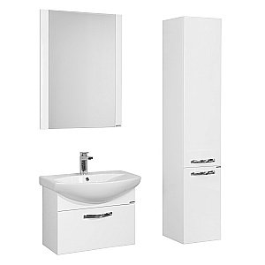 Тумба с раковиной Акватон Ария/Смайл 65 белая глянцевая для ванной в интернет-магазине Sanbest