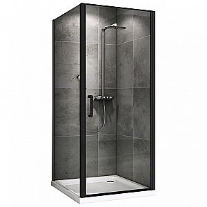 Душевой уголок ABBER Sonnenstrand AG04080B-S75B 80x75 стекло прозрачное/профиль черный купить в интернет-магазине Sanbest
