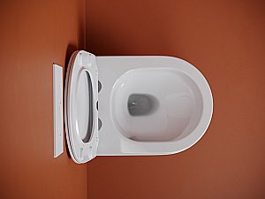 Унитаз подвесной Ceramica Nova Uno CN11001T белый, с крышкой микролифт, безободковый, слив-торнадо купить в интернет-магазине Sanbest