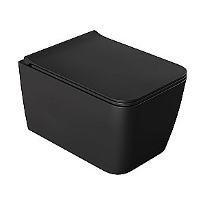 Унитаз подвесной Boheme Zen 967-SET-B черный матовый, безободковый, с крышкой микролифт купить в интернет-магазине Sanbest