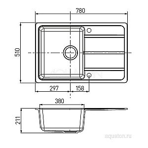 Мойка для кухни Акватон Аманда 1A712832AD280 коричневый купить в интернет-магазине сантехники Sanbest